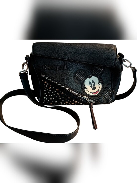 Desigual Handbags - Desigual x Disney Mickey Rock Studded Crossbody Bag Purse Black